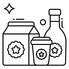 Editable design icon of takeaway products 