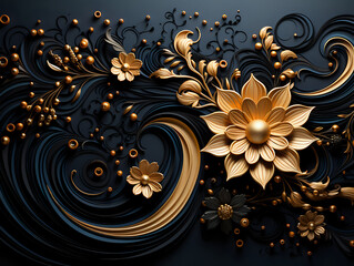 abstract beautiful black and gold fancy backgound