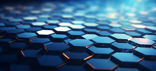 Fototapeta premium Glossy geometric hexagonal abstract background. Honeycomb pattern concept.