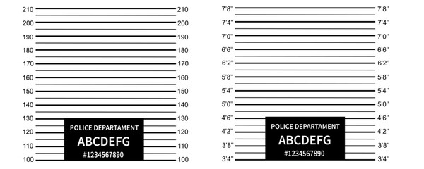 Police station line template. Vector isolated templates. Police lineup or mugshot linear background. Vector illustration. EPS 10