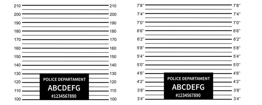 Police station line template. Vector isolated templates. Police lineup or mugshot linear background. Vector illustration. EPS 10