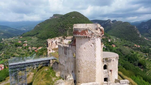 View of the historic castle in the Ligurian hinterland