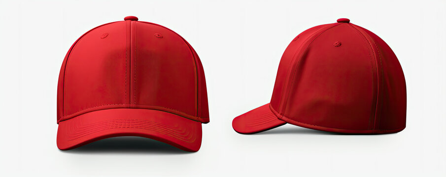 Red baseball cap isolated