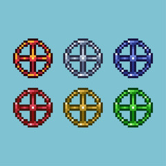 Pixel art sets of valve with variation color item asset. Simple bits of valve on pixelated style. 8bits perfect for game asset or design asset element for your game design asset.