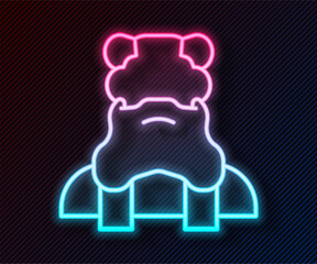 Glowing neon line Priest icon isolated on black background. Vector