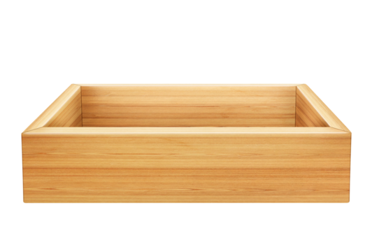 empty wooden box Isolated PNG transparent