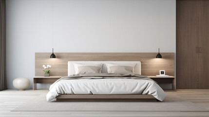Fototapeta na wymiar Perspective of modern bedroom