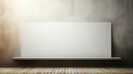 Blank white board on a wall, ready for your message and ideas to come to life. Generative AI.