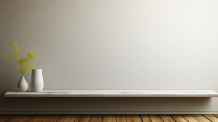 Blank white board on a wall, ready for your message and ideas to come to life. Generative AI.