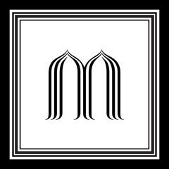 Luxury Logo set Calligraphic Monogram design for Premium brand identity. Black lines Letter on white
background Royal Calligraphic Beautiful Logo. Vintage Drawn Emblem