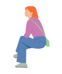 human vector illustration in changing stops