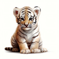 Fototapeta premium Playful Baby Tiger Clipart