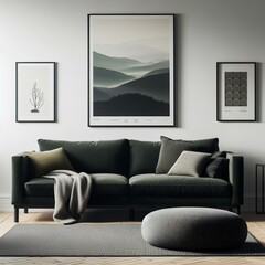 Scandinavian home interior design of modern living room.