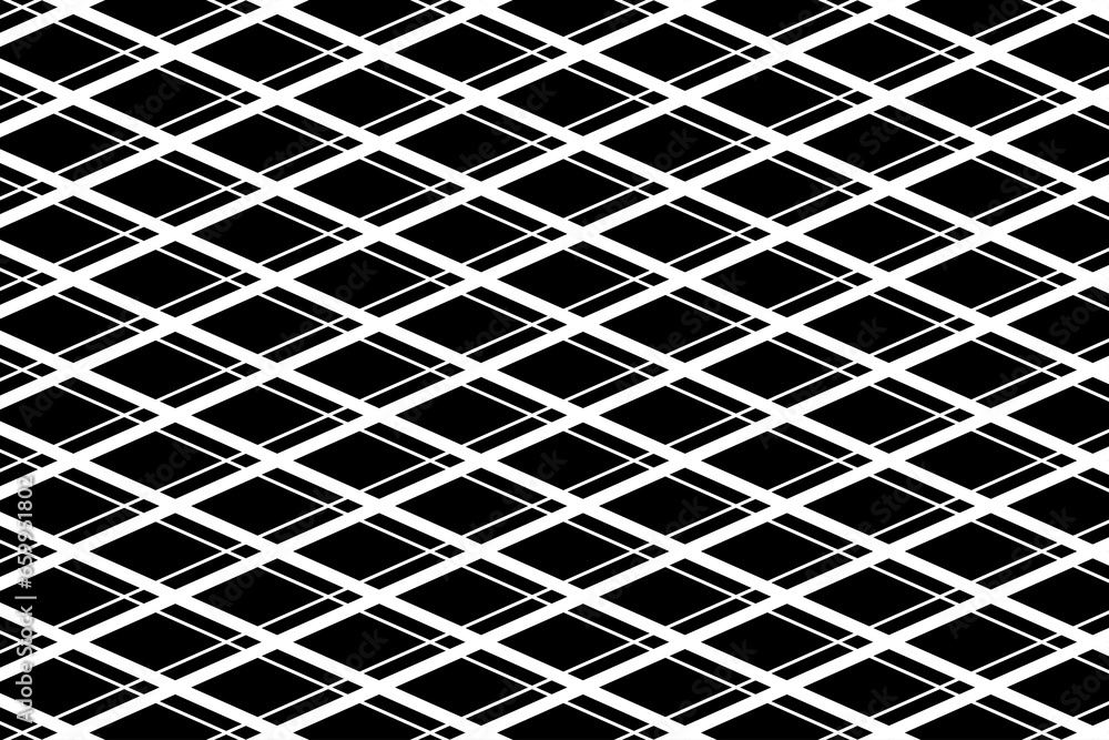Poster diagonal wire of regular pattern. design rhombus white on black background. design print for illustr