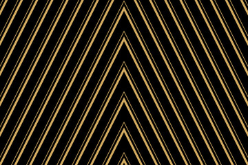 Fototapeta premium Diagonal stripe of regular pattern. Design lines gold on black background. Design print for illustration, textile, wallpaper, background. Set 11