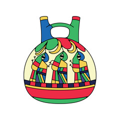 Vector Traditional Peru Jar Icon Illustration Isolated