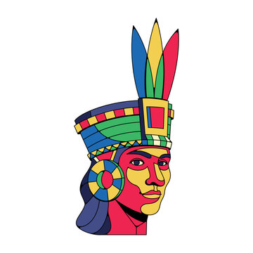 Vector Traditional Peru Inca male Illustration Isolated