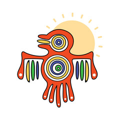 Vector Traditional Inca Symbol Icon Illustration Isolated