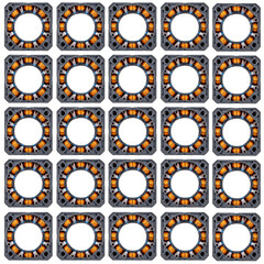 Stepper motor stator pattern, disassembled, on white background