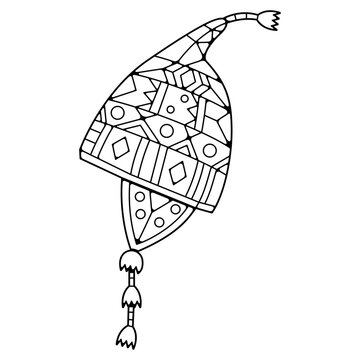 Vector Traditional Peru Hat Icon Illustration Isolated