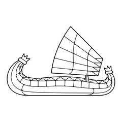 Vector Traditional Peru Boat Icon Illustration Isolated