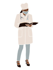 Abstract professional black doctor illustration. Vector illustration.
