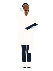 Abstract professional black doctor illustration. Vector illustration.