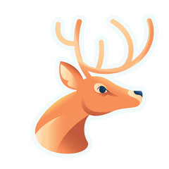 Vector Deer Art Deco Retro Illustration Isolated