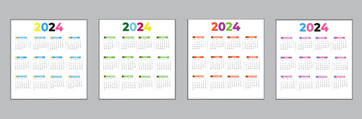 Calendar template 2023 set. vector calendar layout.