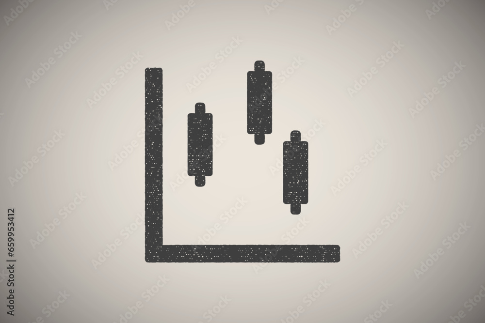 Aufkleber chart box plot icon vector illustration in stamp style