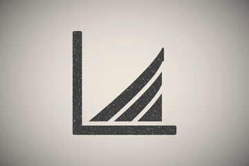 Chart diagram icon vector illustration in stamp style
