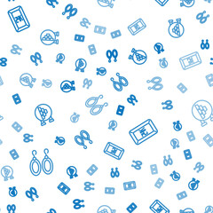 Set line Earrings, Gold bars 24k and Jewelry store on seamless pattern. Vector