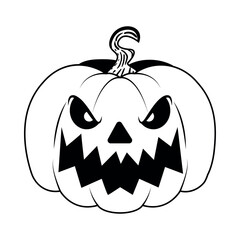 Pumpkin Character of Hallowen Isolated Retro Cartoon Vector