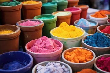 Fototapeta premium variety of colorful dough for pottery making