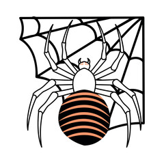 Spider Character of Hallowen Isolated Retro Cartoon Vector
