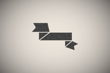 Ribbon icon vector illustration in stamp style