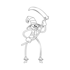 Scarecrow Character of Hallowen Isolated Retro Cartoon Vector
