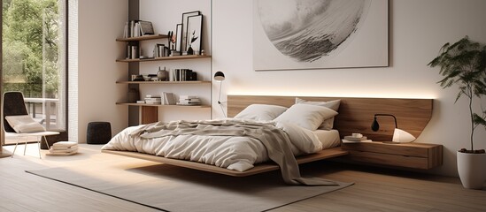 Blurry background and tabletop in a bedroom