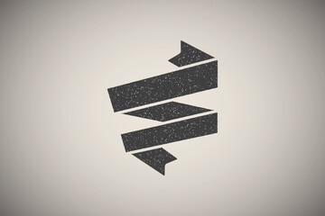Ribbon icon vector illustration in stamp style