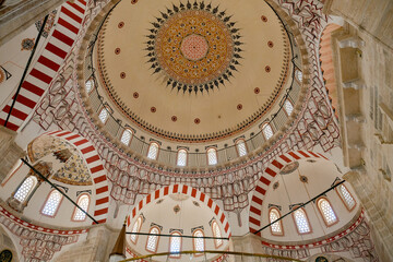 Intricate Elegance: Turkish Mosque Roof from Within