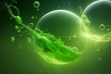 Green bubbles abstract background