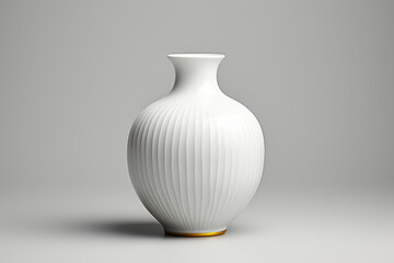 White ceramic vase isolated on white background, 3d rendering  - obrazy, fototapety, plakaty