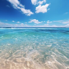 young couple walking on white sand beach on paradise island