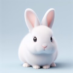 Obraz premium white rabbit on white background