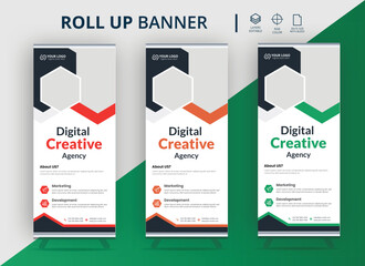 Roll up business template layout brochure leaflet-vector,Roll up banner stand template design, blue banner layout, advertisement, 