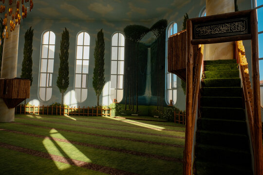 Tranquil Haven: Beneath Hamidiye Mosque Minber