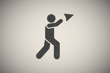 Boy class play student pictogram icon vector illustration in stamp style