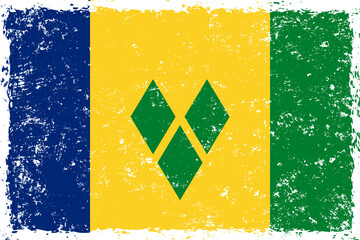 Saint vincent and the grenadines flag grunge distressed style