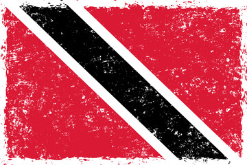 Fototapeta premium Trinidad and Tobago flag grunge distressed style