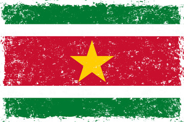 Obraz premium Suriname flag grunge distressed style
